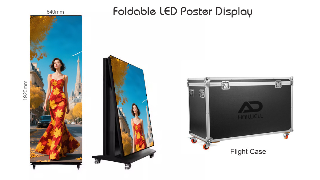 Portable LED Poster display with Flight case Портативный дисплей постера светодиода с корпусом полета