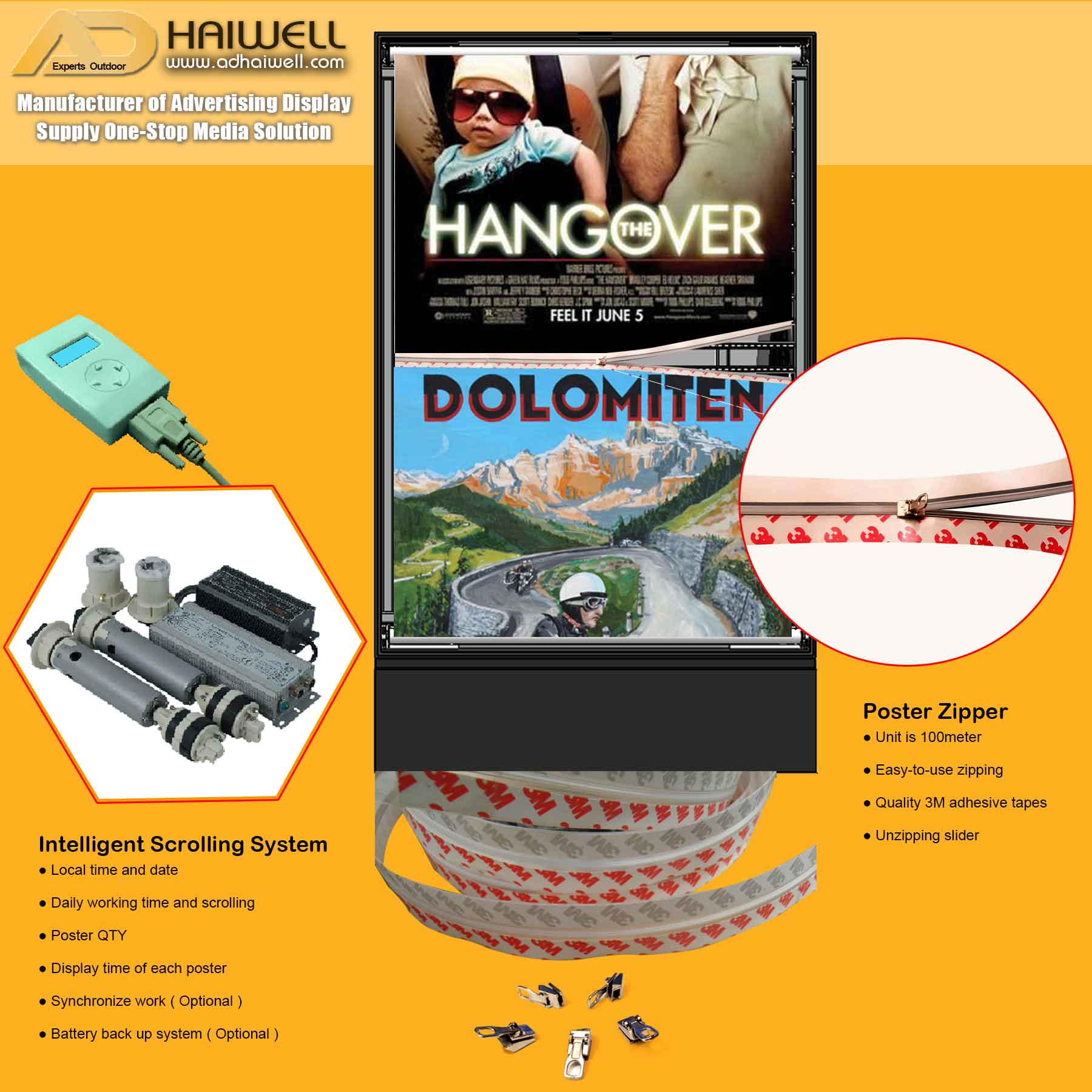 Scrolling Signage Poster Zipper Прокрутка Вывески Плакат Молния