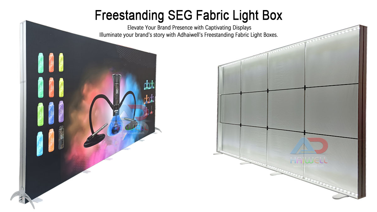 Freestanding Fabric Light Boxes Tailored Exhibition Solutions Отдельно стоящие тканевые световые короба Индивидуальные решения для выставок