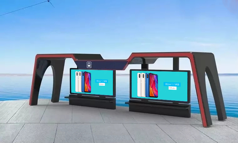 Bus Shelter With Advertising Box Автобусная остановка с рекламной коробкой