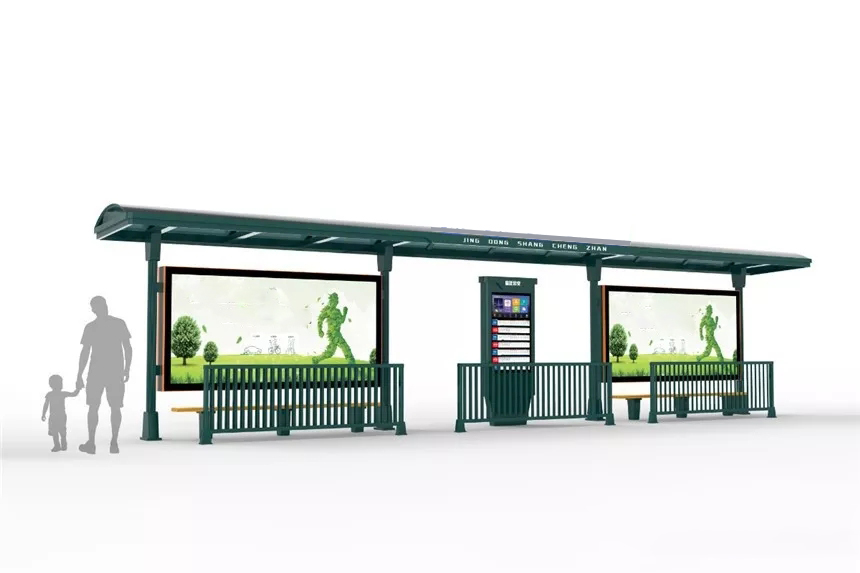 Bus Shelter With Advertising Light Box Автобусная остановка с рекламным световым коробом