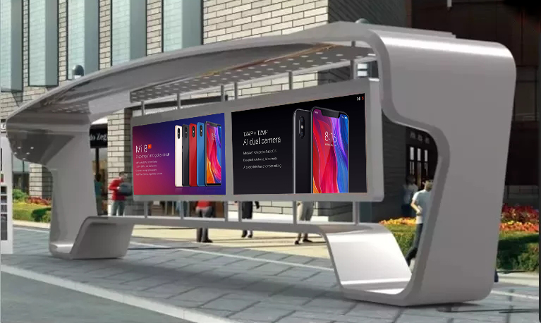 Modern bus shelter Современная автобусная остановка