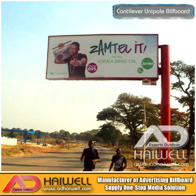 Консольный рекламный щит Unipole индивидуального дизайна в Китае Поставщики