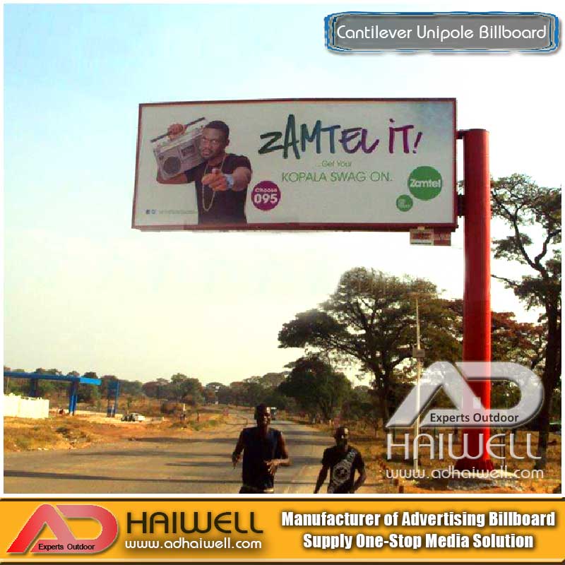 Консольный рекламный щит Unipole индивидуального дизайна в Китае Поставщики