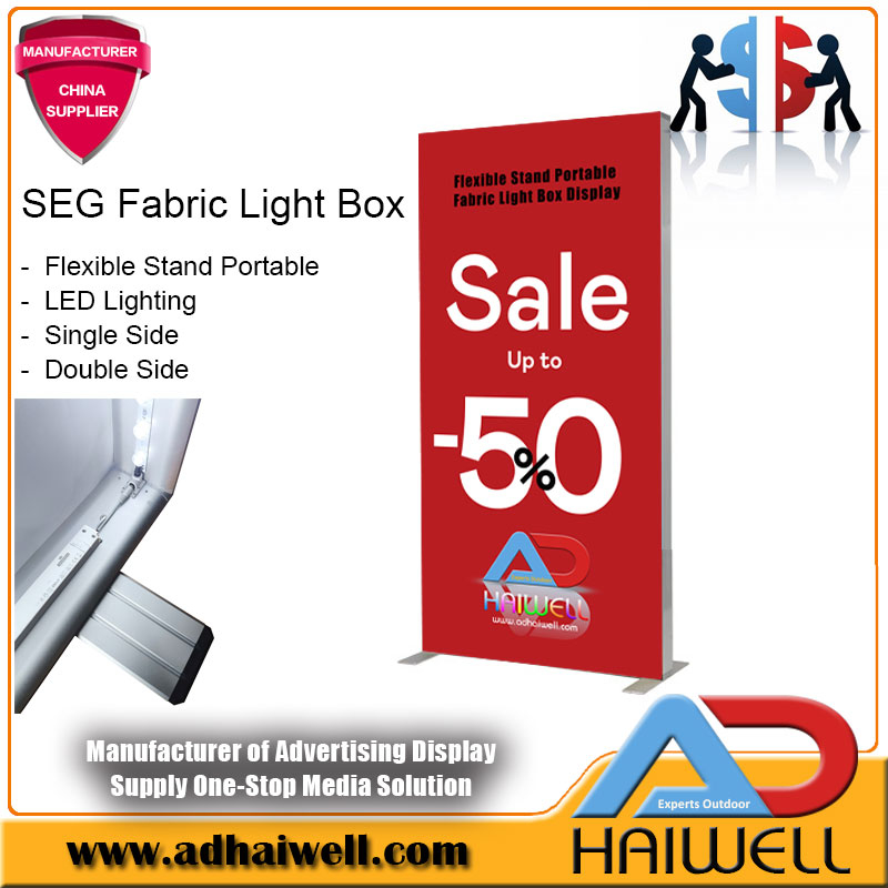 Гибкая подставка Портативный тканевый светодиодный дисплей SEG Light Box