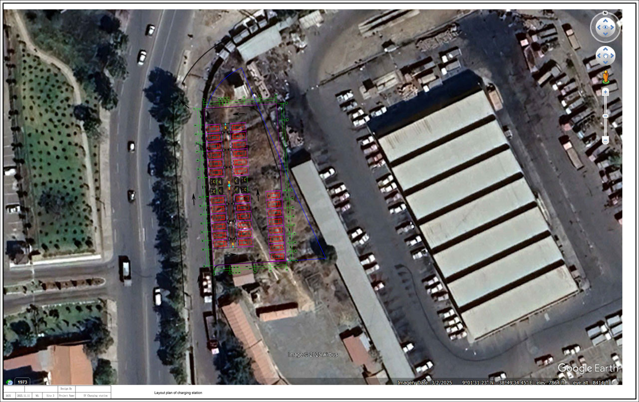 План-план зарядной станции для электромобилей