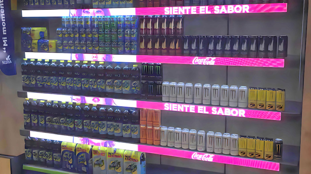 Светодиодная полка отображается