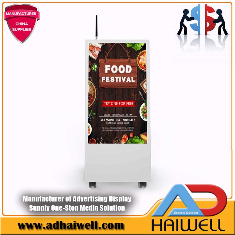 Портативный передвижной ЖК-экран Digital Signage с питанием от батареи