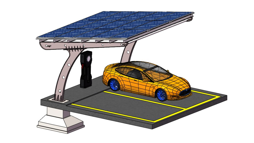 Adhaiwell Solar Carport 3D -адаптированный дизайн предварительный просмотр дизайна