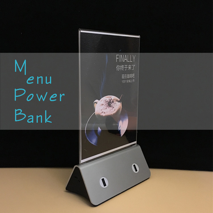 Портативный держатель меню, рекламный дисплей, Power Bank