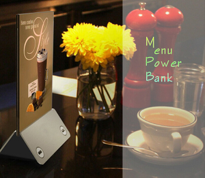 Портативный держатель меню, рекламный дисплей, Power Bank
