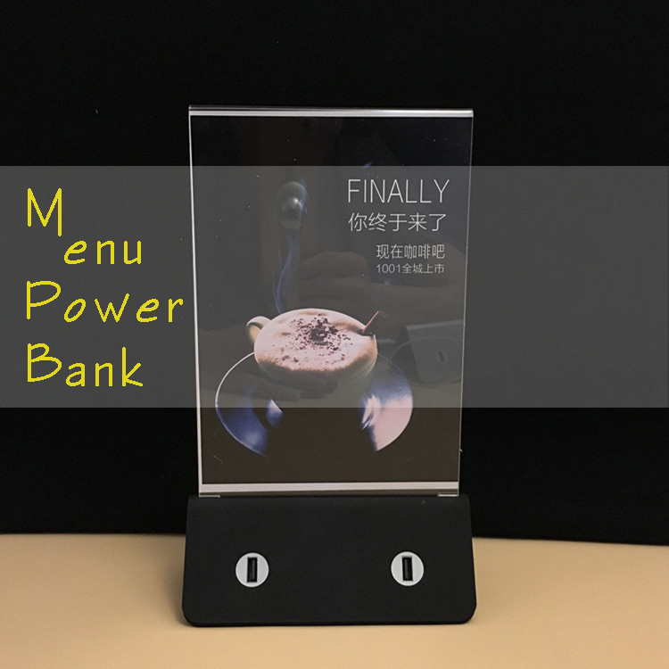 Портативный держатель меню, рекламный дисплей, Power Bank
